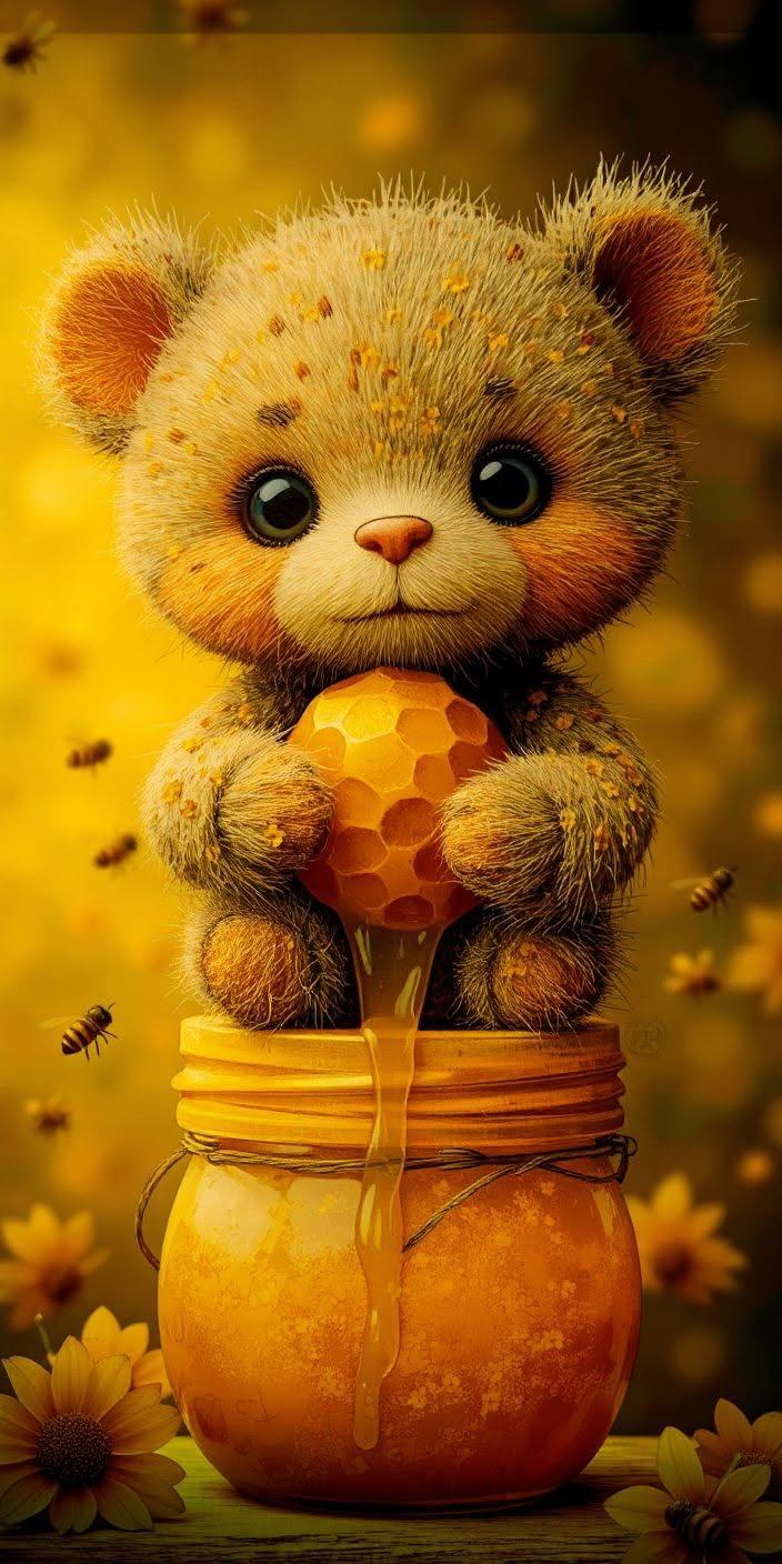Cute Honey Bear Wallpaper 🐻🍯