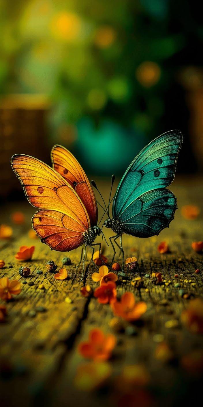 Colorful Butterfly Duo Wallpaper 🦋✨
