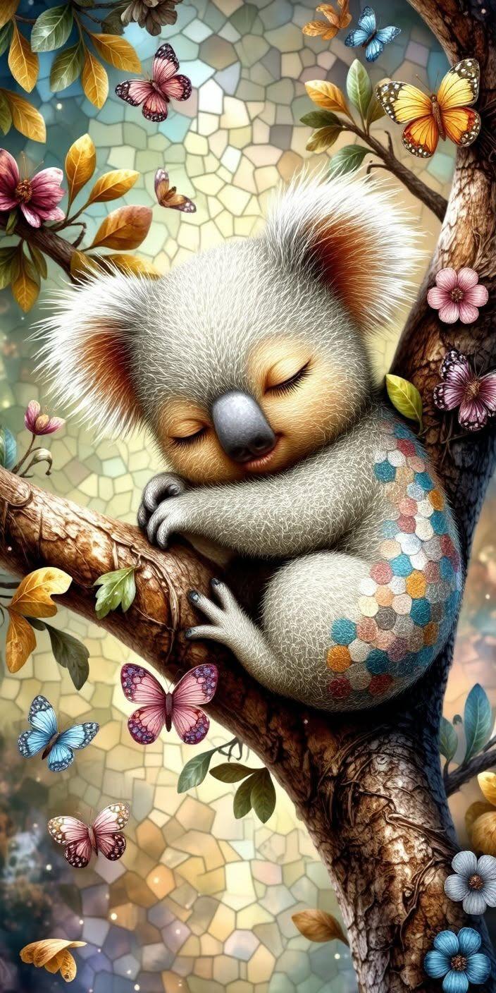 Cute Sleeping Koala Wallpaper