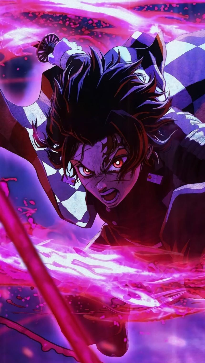 Crimson Demon Slayer Battle Wallpaper