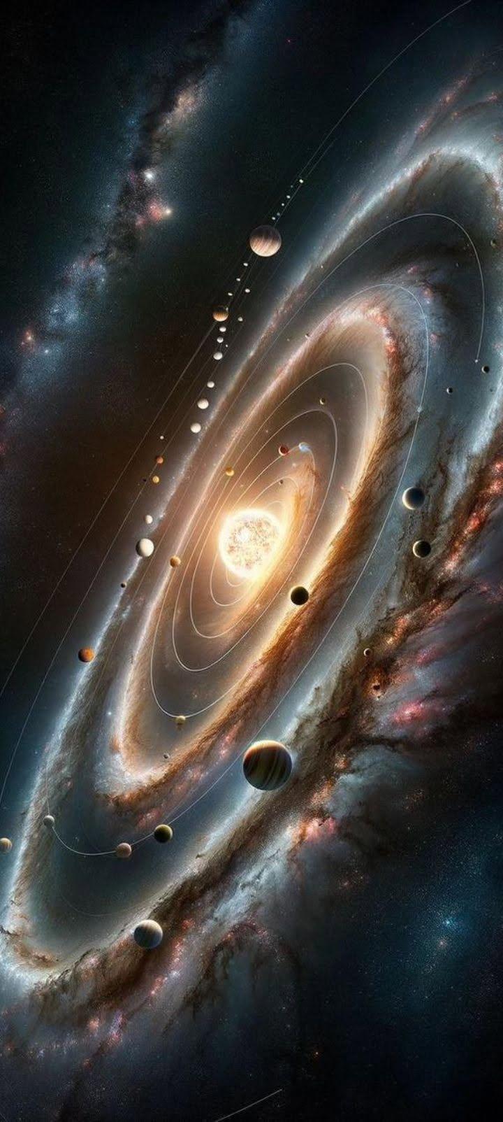 Cosmic Solar System Galaxy Wallpaper