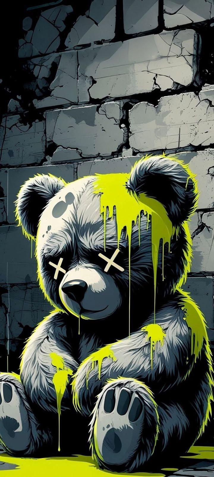 Neon Graffiti Panda Wallpaper