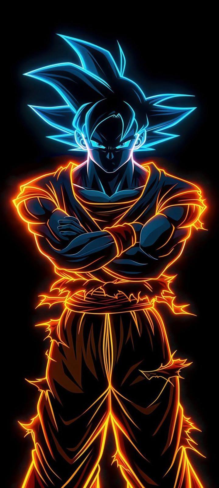 Neon Goku Aura Wallpaper
