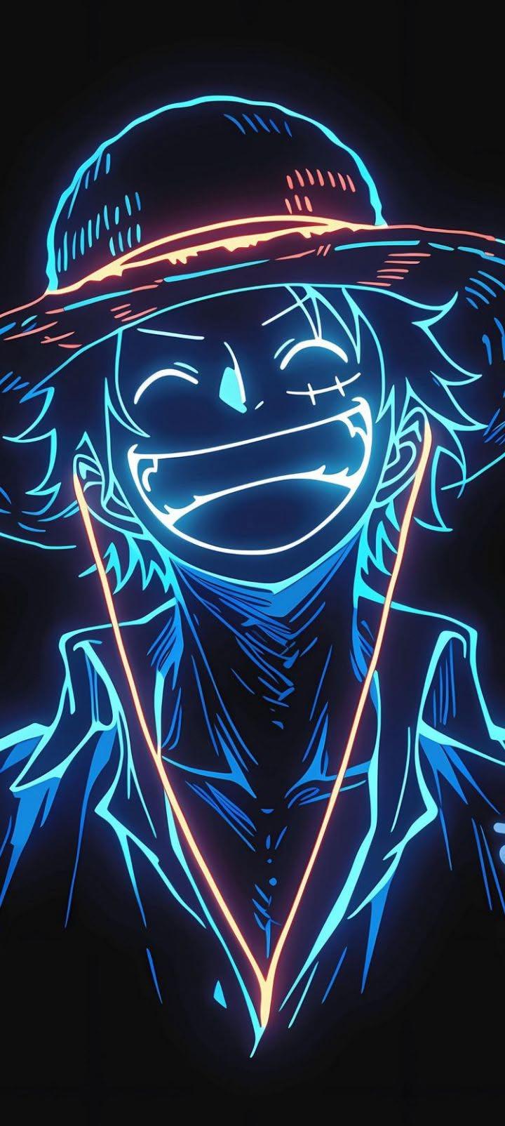 Neon Luffy Smile Wallpaper