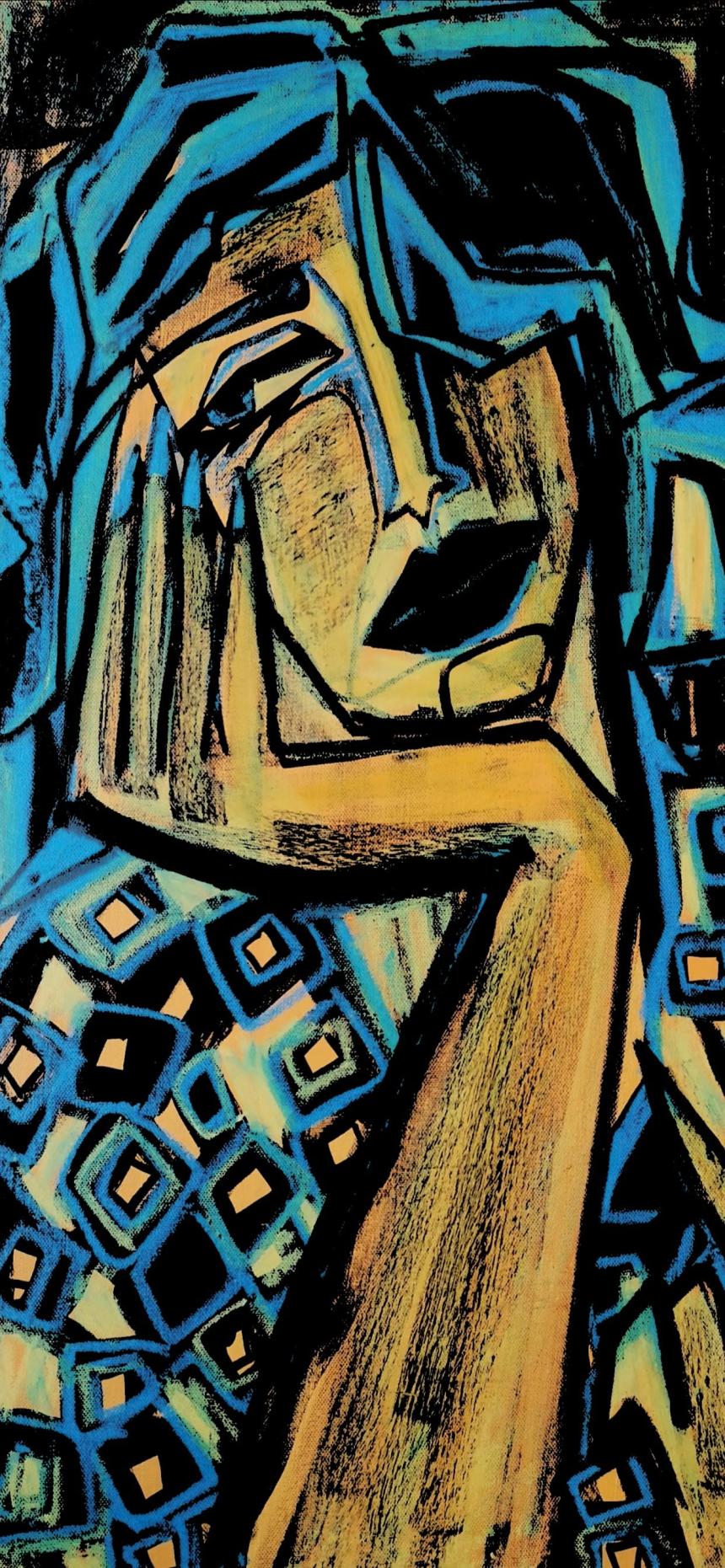 Abstract Cubist Woman Portrait Wallpaper