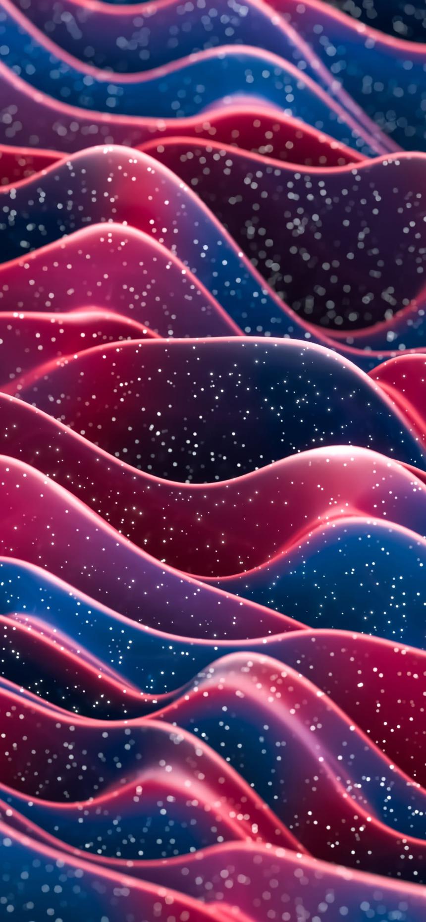 Abstract Neon Waves Wallpaper