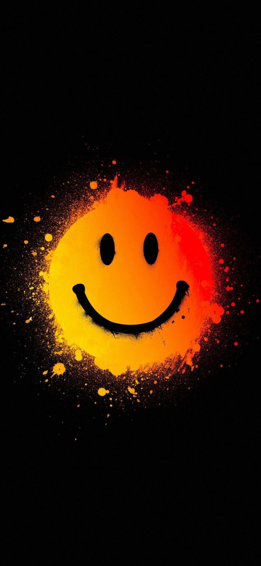 Colorful Smiley Face Graffiti Wallpaper