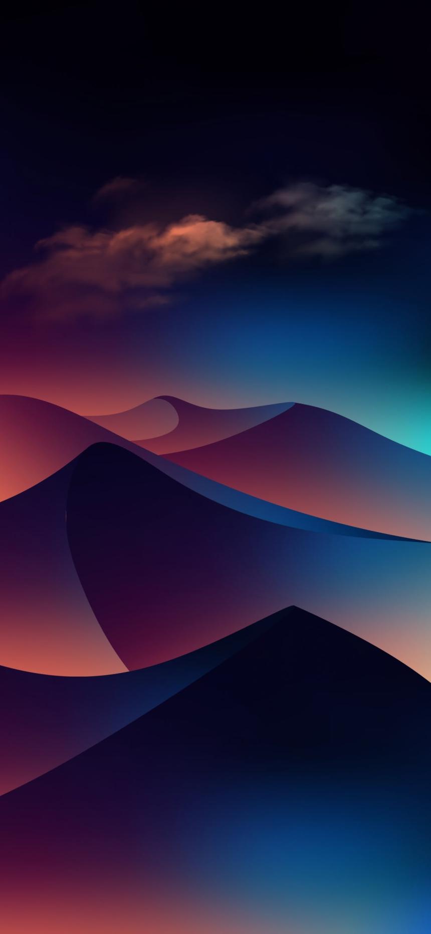 Abstract Gradient Dunes Wallpaper – Minimal Dark Landscape 4K