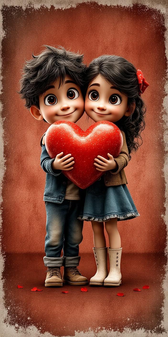 Cute Kids Heart Wallpaper – Sweet Love 4K Art