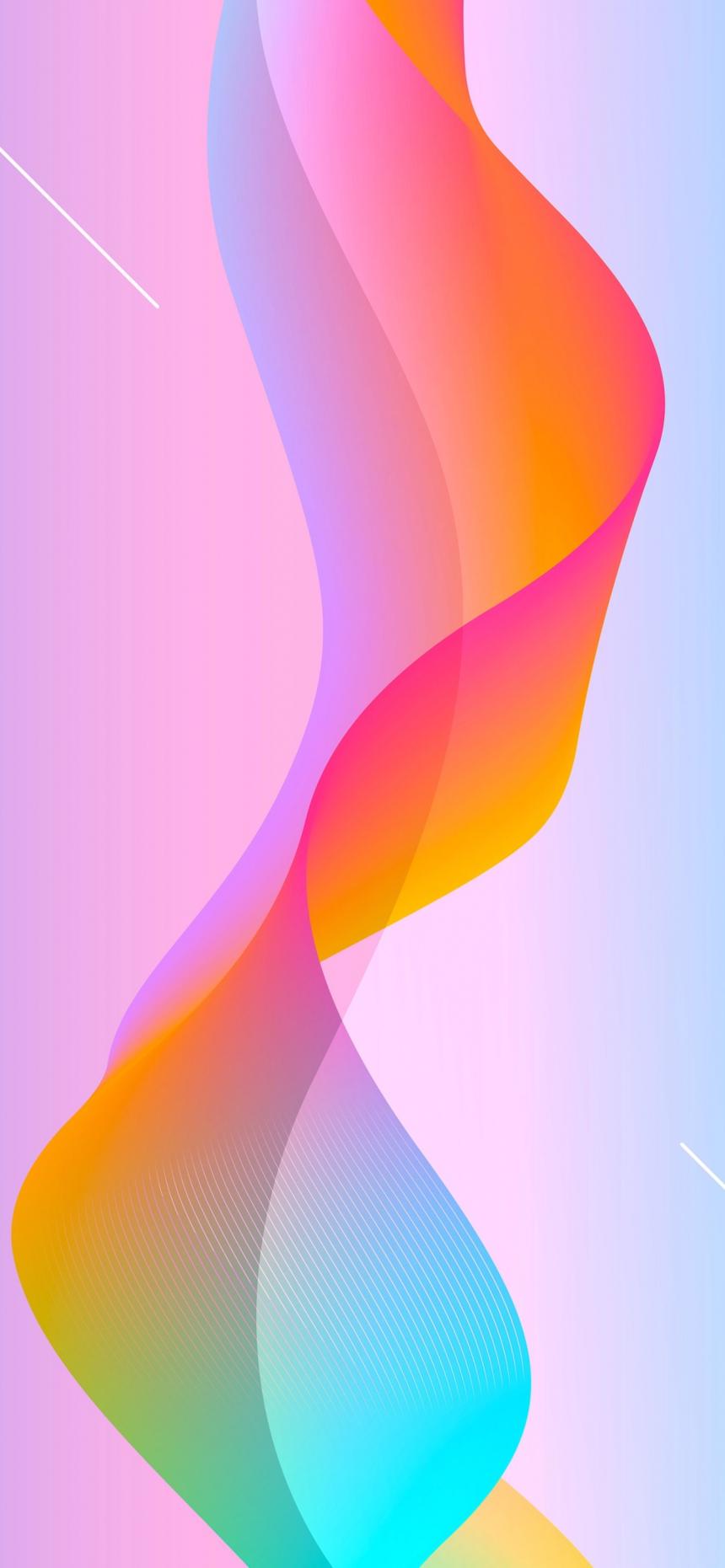 Pastel Gradient Waves Abstract Wallpaper