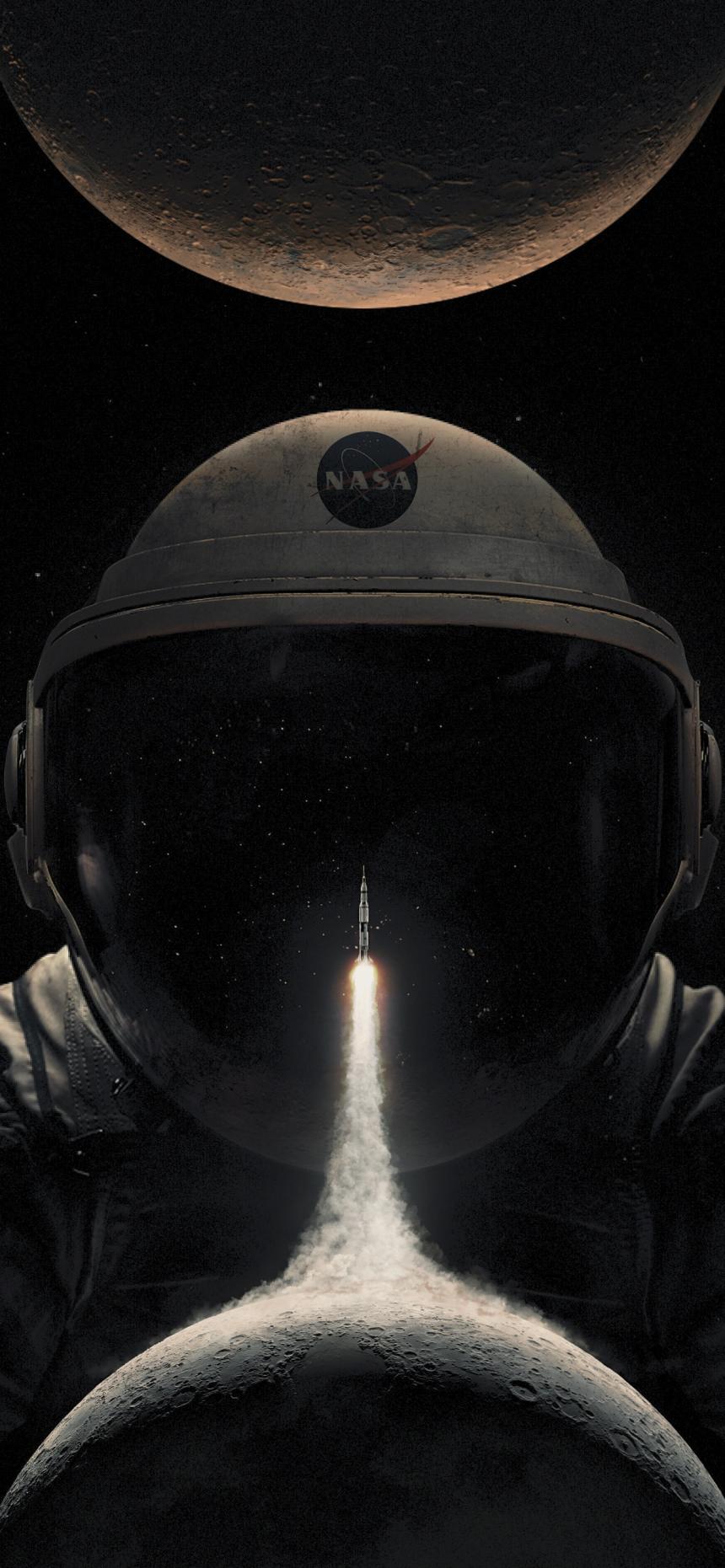 Astronaut Rocket Launch Wallpaper