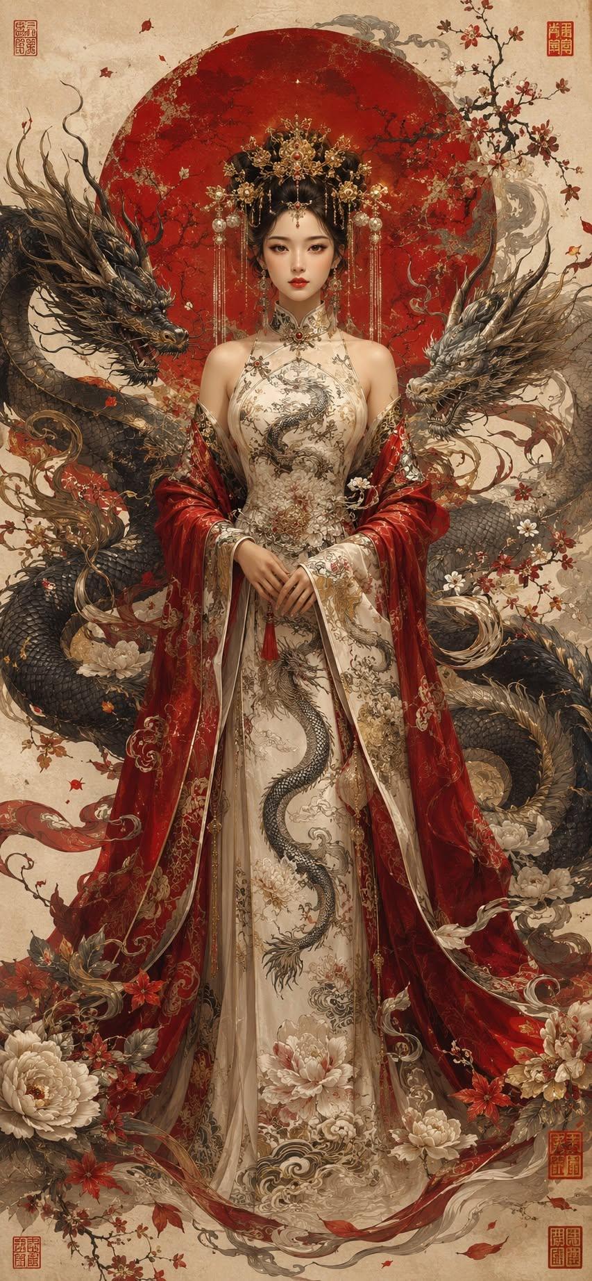 Dragon Empress – Imperial Chinese Fantasy Wallpaper