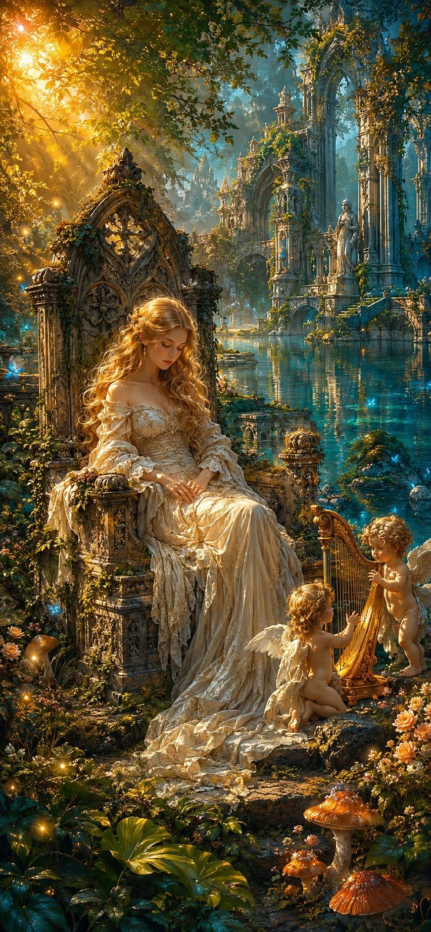 Enchanted Princess of the Forgotten Ruins – Fantasy Wallpaper