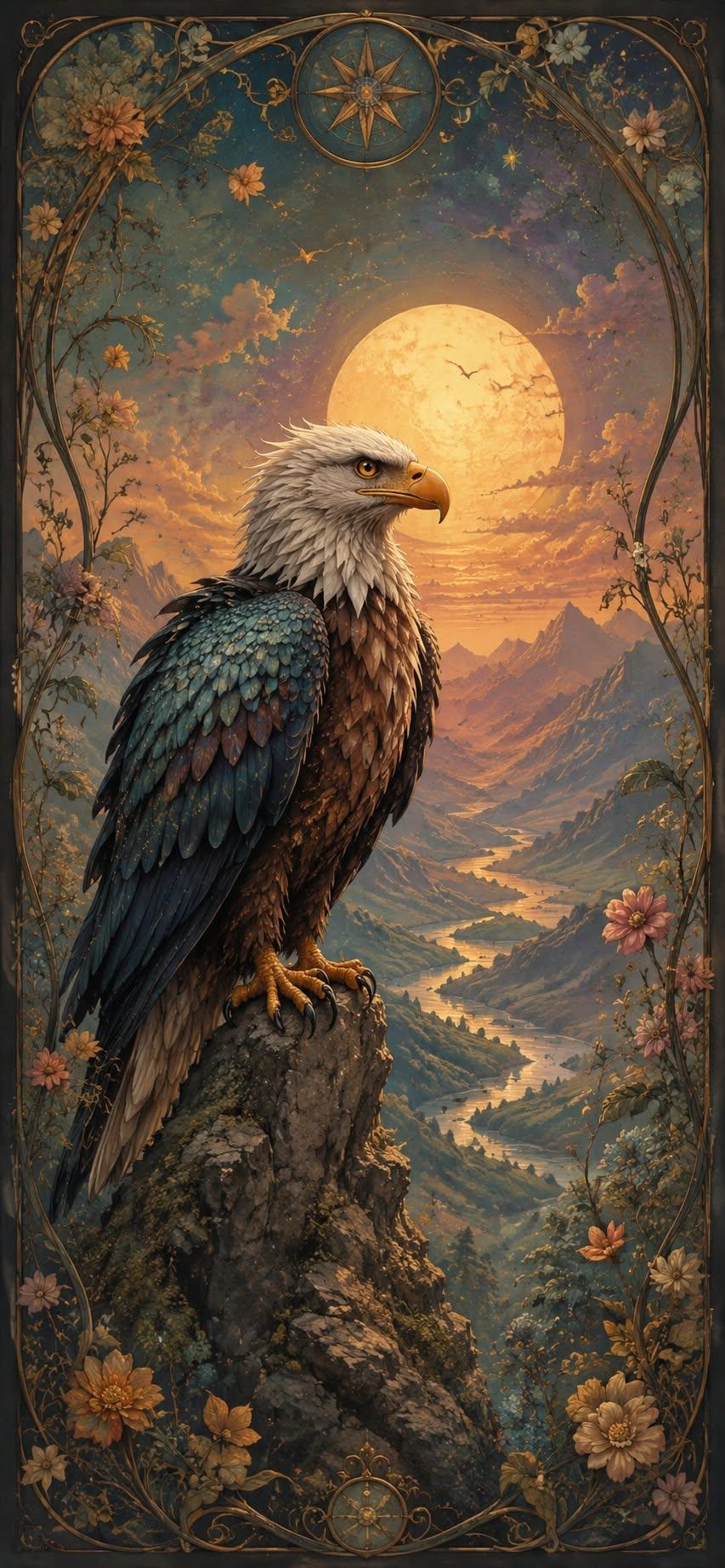 Mystic Eagle Mountain Sunset Wallpaper