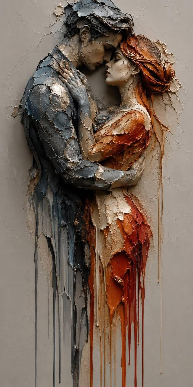 Textured Oil Painting Romance Wallpaper