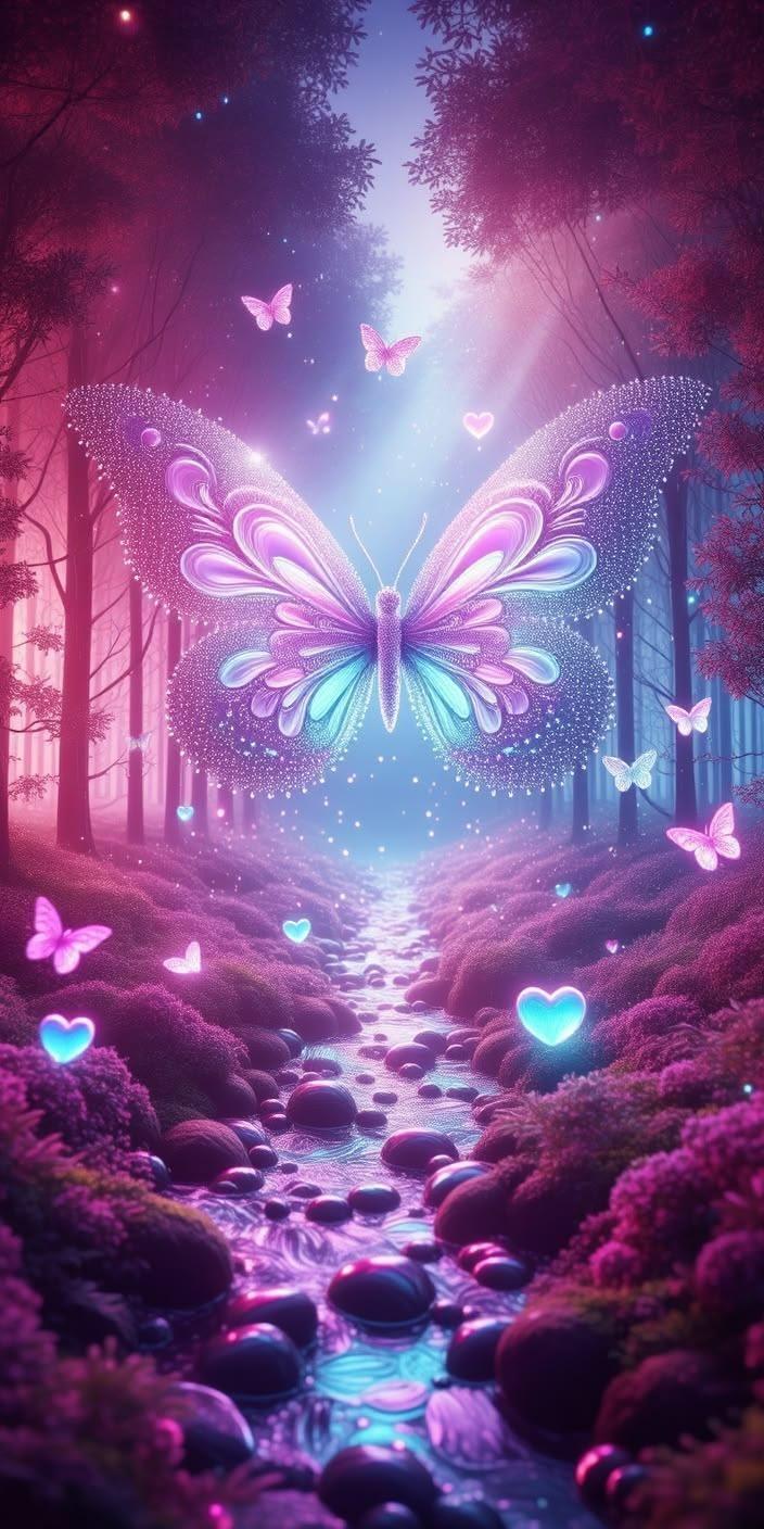 Purple Ethereal Butterfly Aesthetic Wallpaper