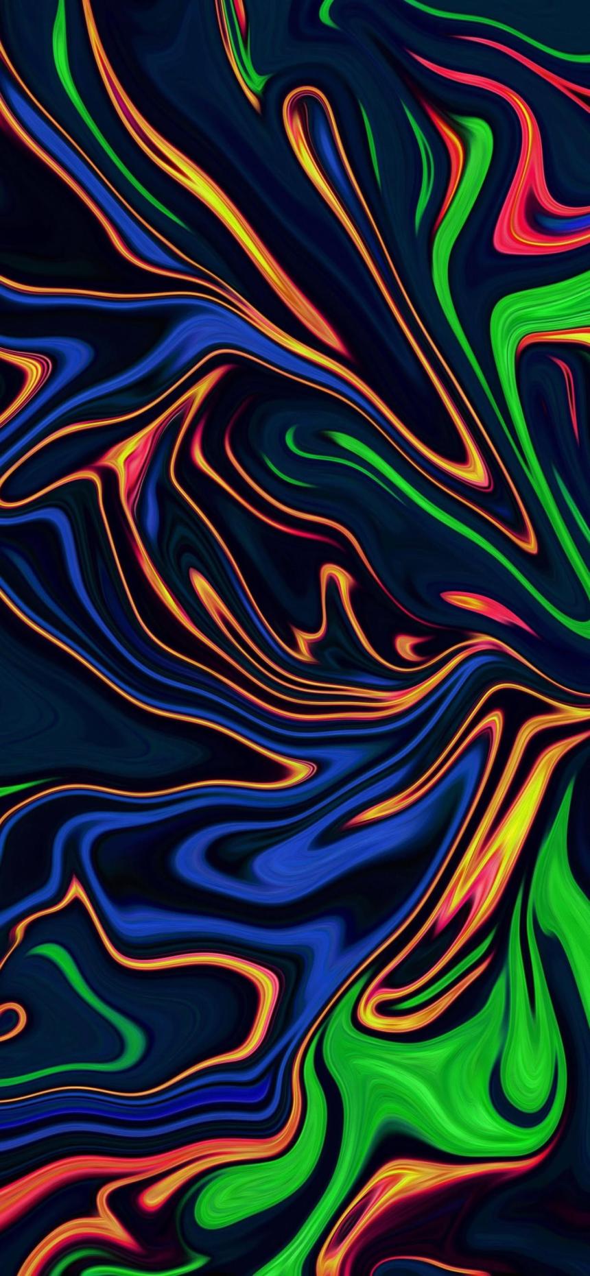 Neon Liquid Abstract Wave Wallpaper