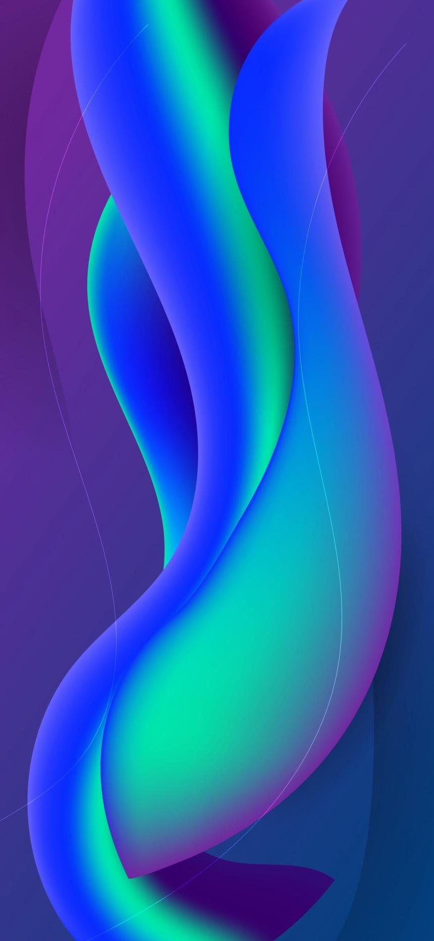 Blue Purple Gradient Abstract Wave Wallpaper