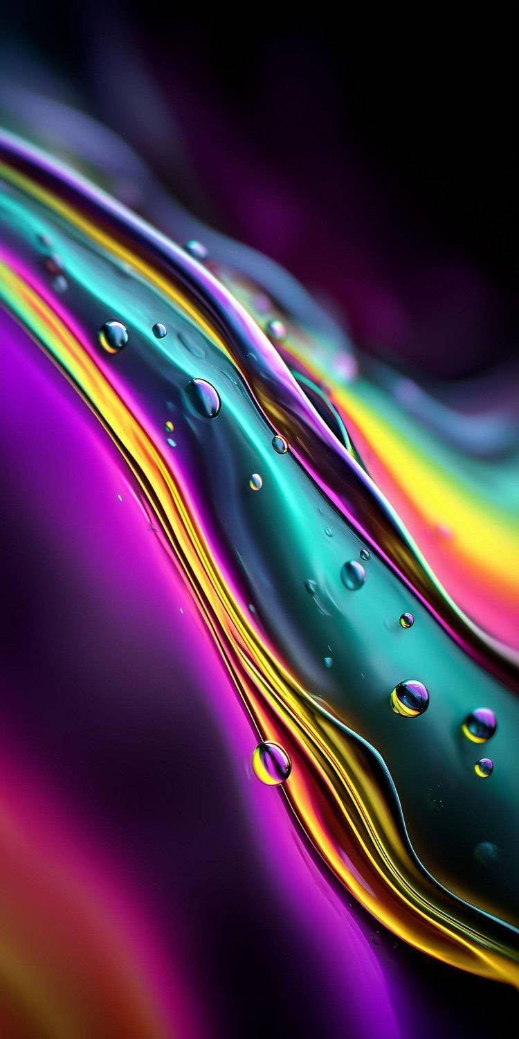 Vibrant Iridescent Fluid Wallpaper