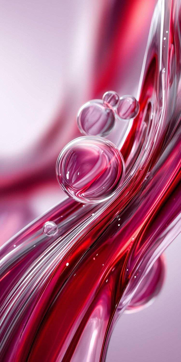 Red Glossy Droplet Wallpaper