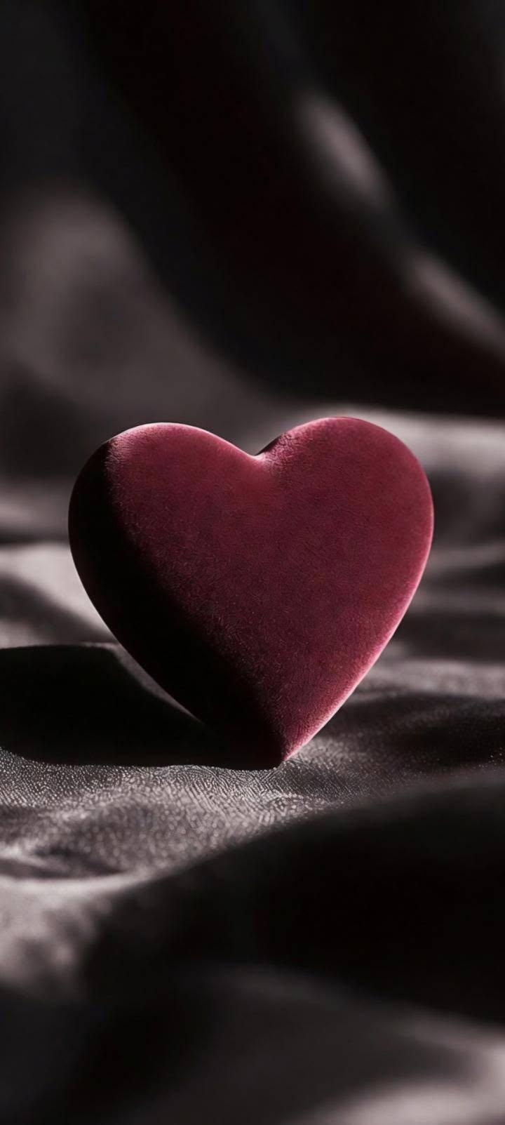 Minimalist Velvet Heart Wallpaper for iPhone