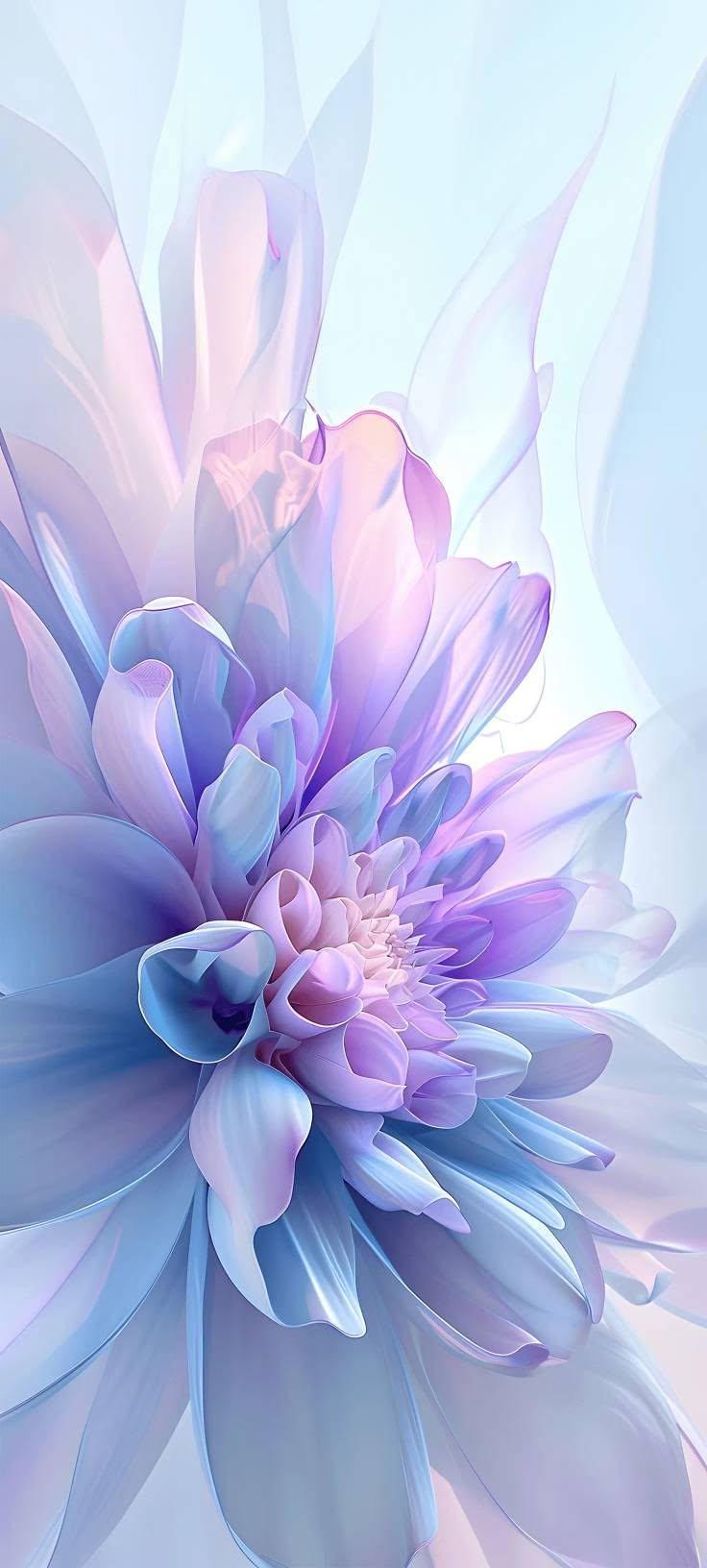 Elegant Soft Pastel Dahlia Floral Wallpaper