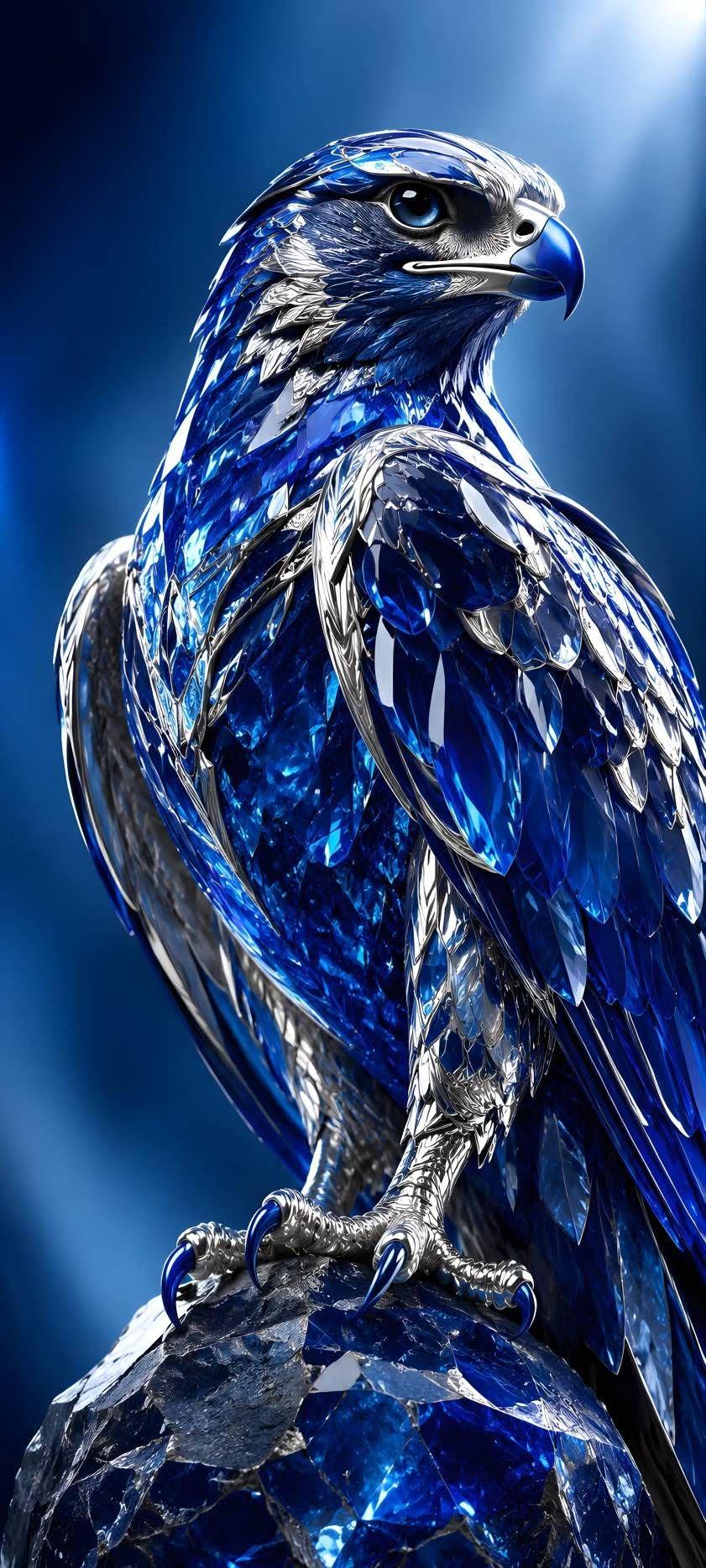 Majestic Sapphire Crystal Eagle Wallpaper
