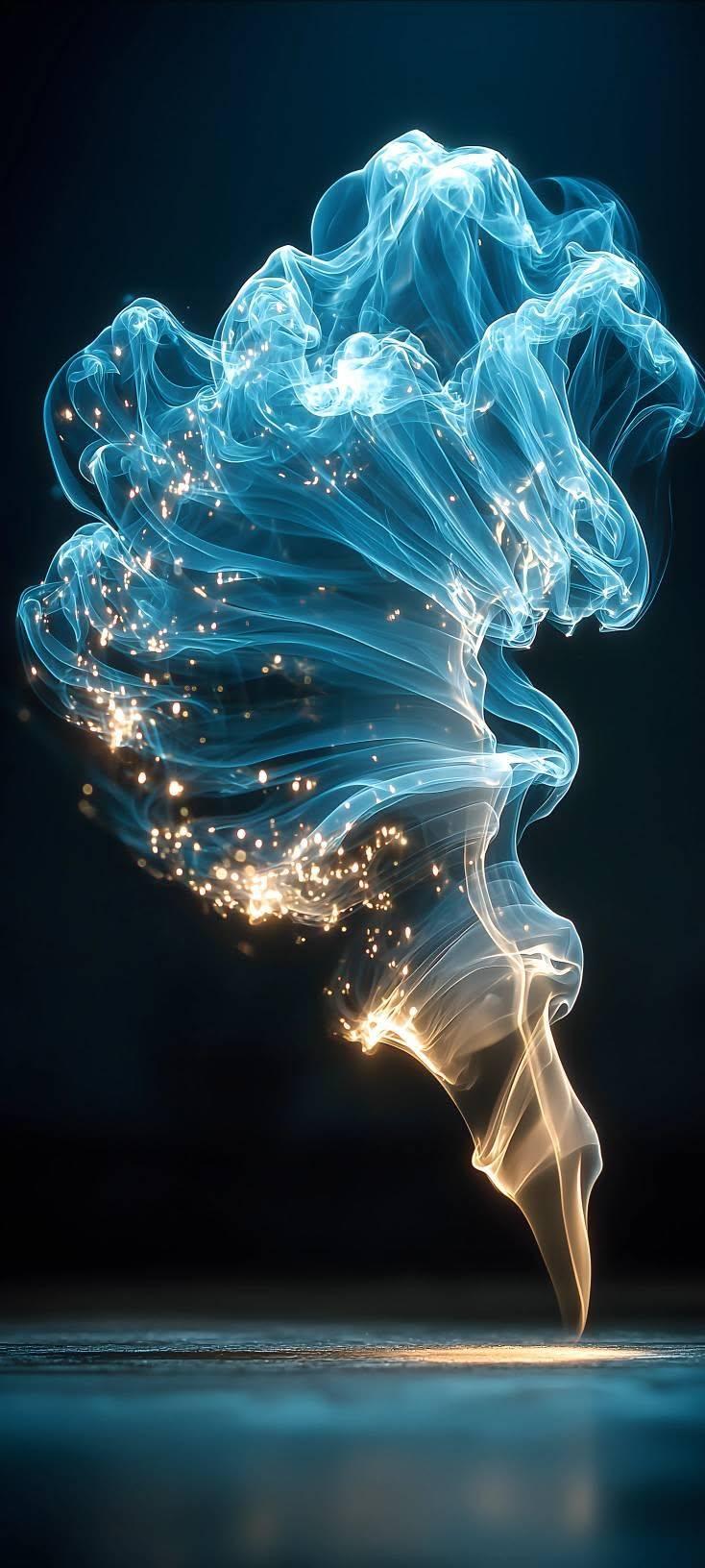 Ethereal Glowing Blue Smoke Wallpaper