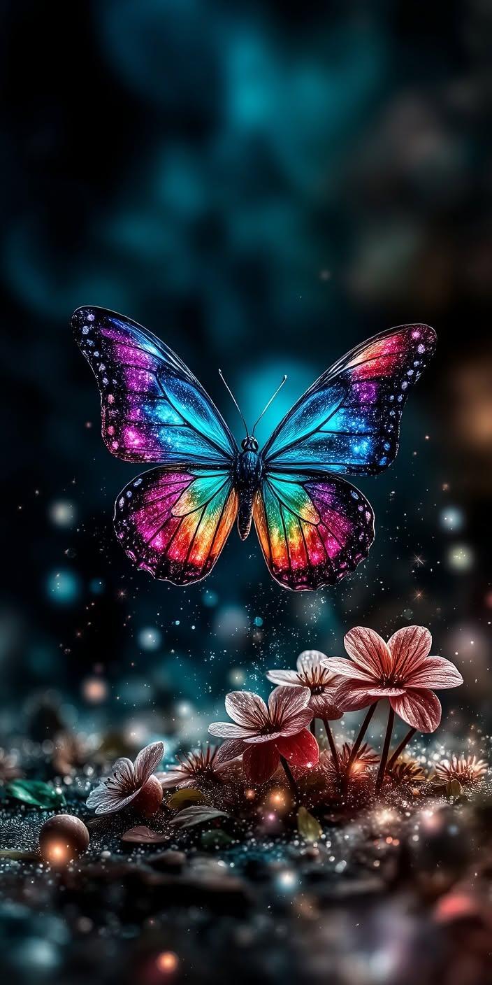 Cosmic Enchantment Butterfly Wallpaper