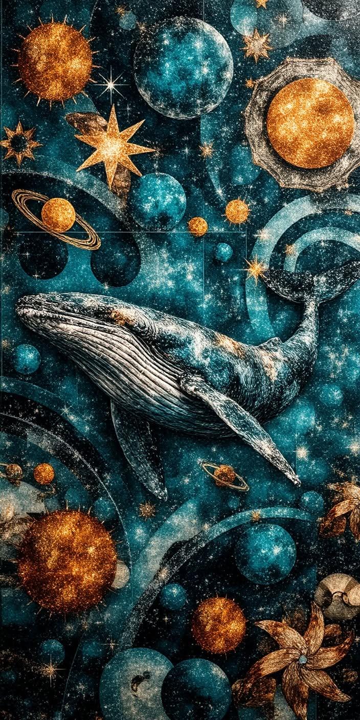 Celestial Cosmic Whale Wallpaper