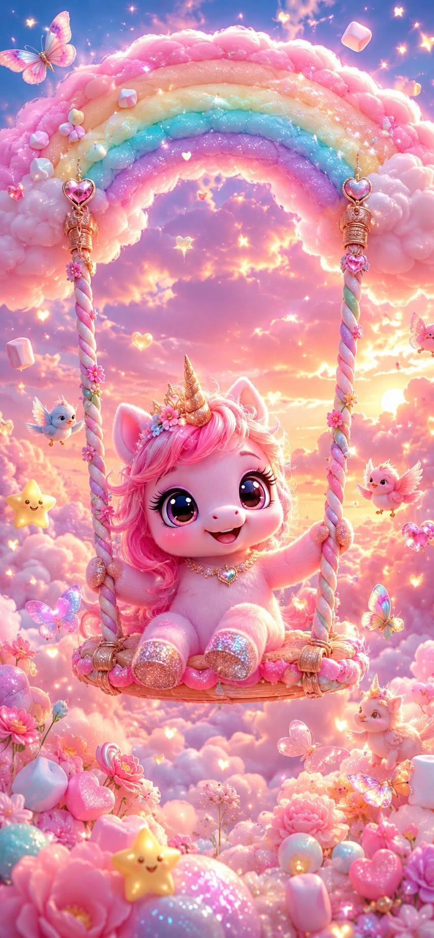 Cute Baby Unicorn Wallpaper