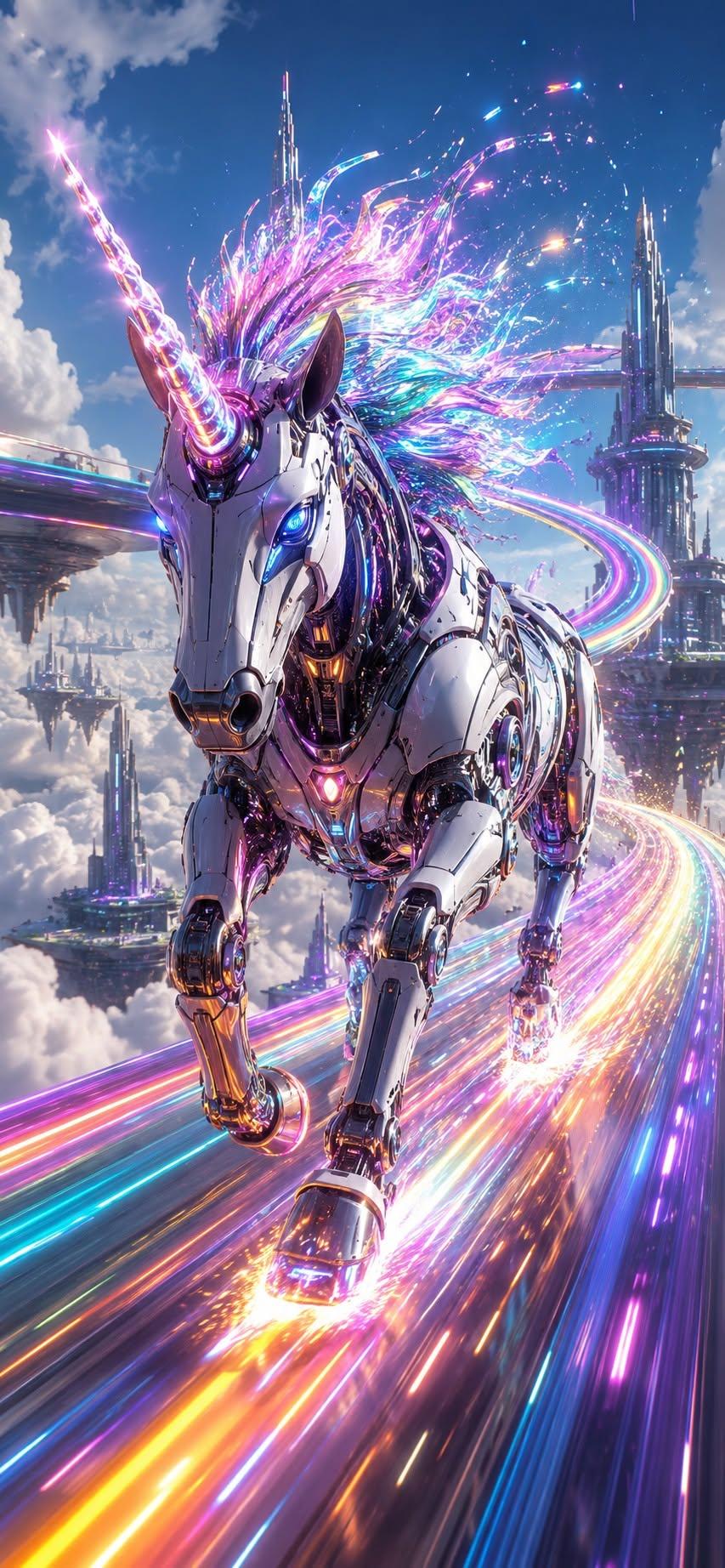 Cyber Unicorn Wallpaper 4K