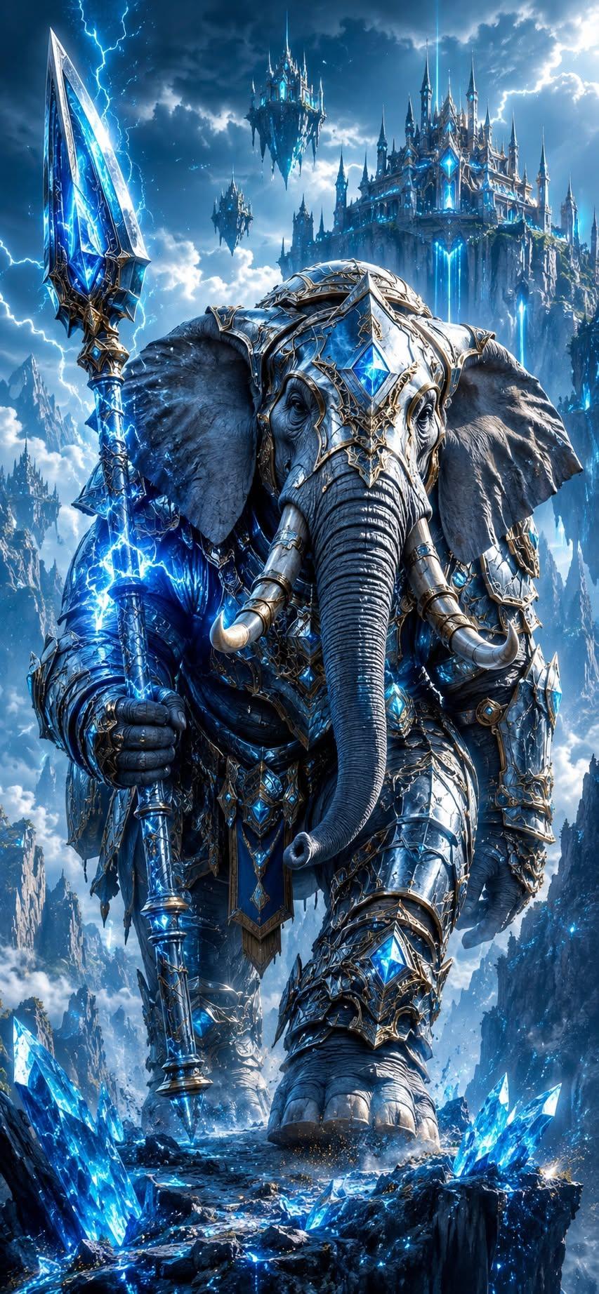 Crystal Elephant Warrior Wallpaper