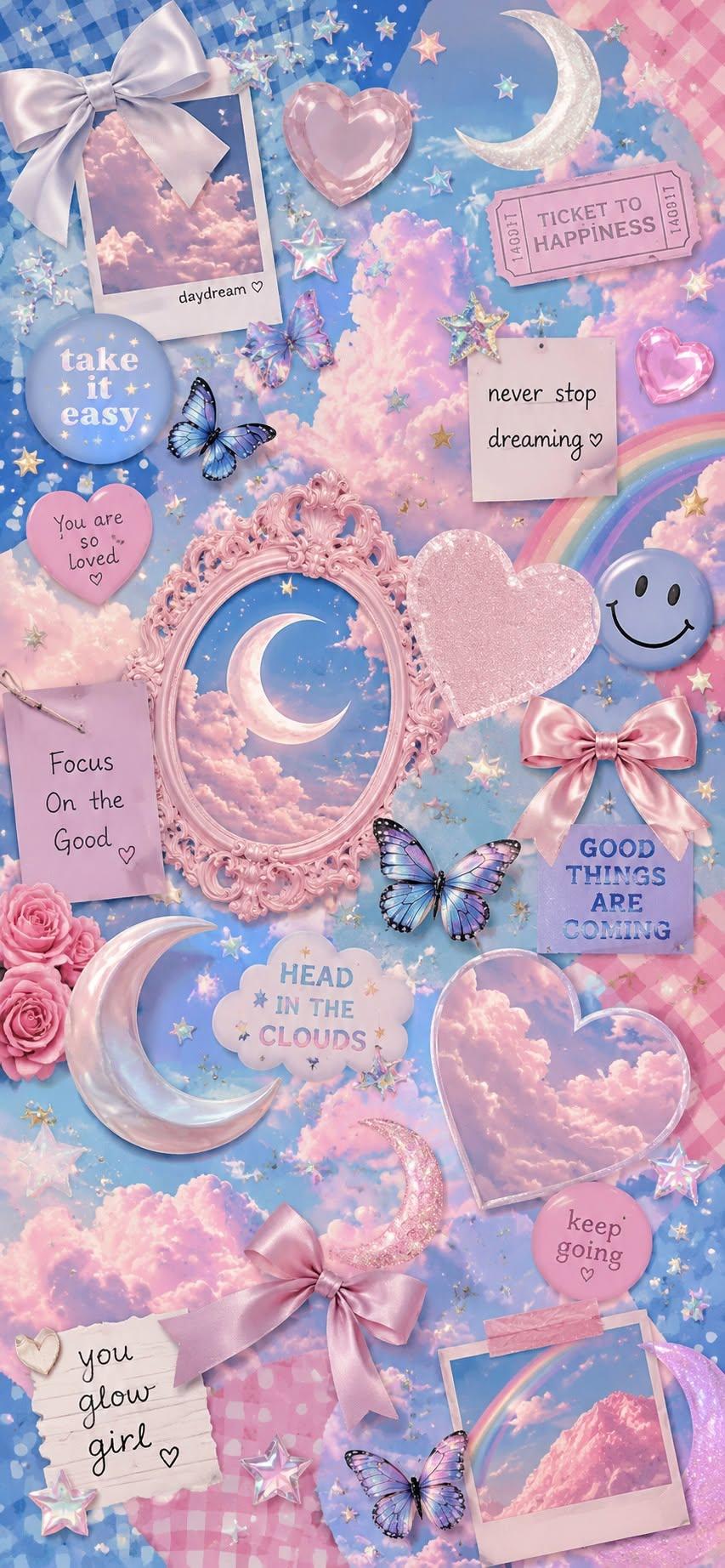 Pastel Dreamy Preppy Wallpaper Collage