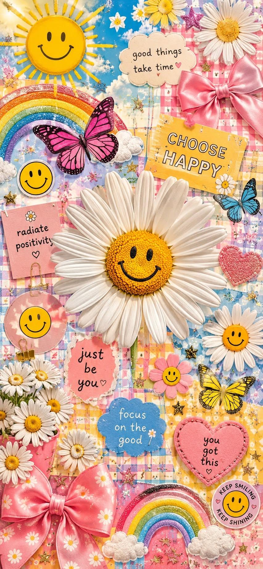 Happy Daisy Smiley Wallpaper
