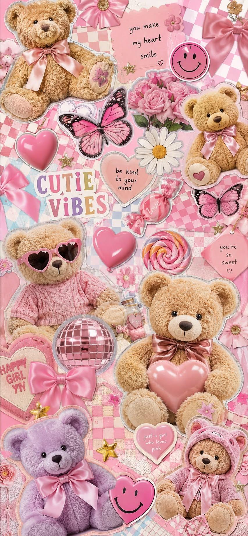 Cute Teddy Bear Wallpaper Collage