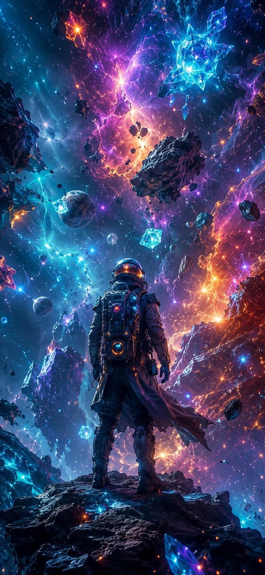 Cosmic Astronaut Galaxy Wallpaper