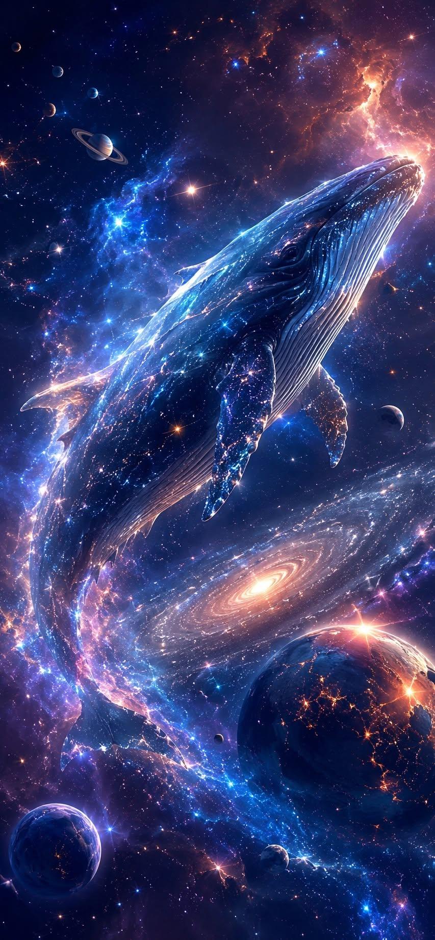 Cosmic Space Whale Wallpaper