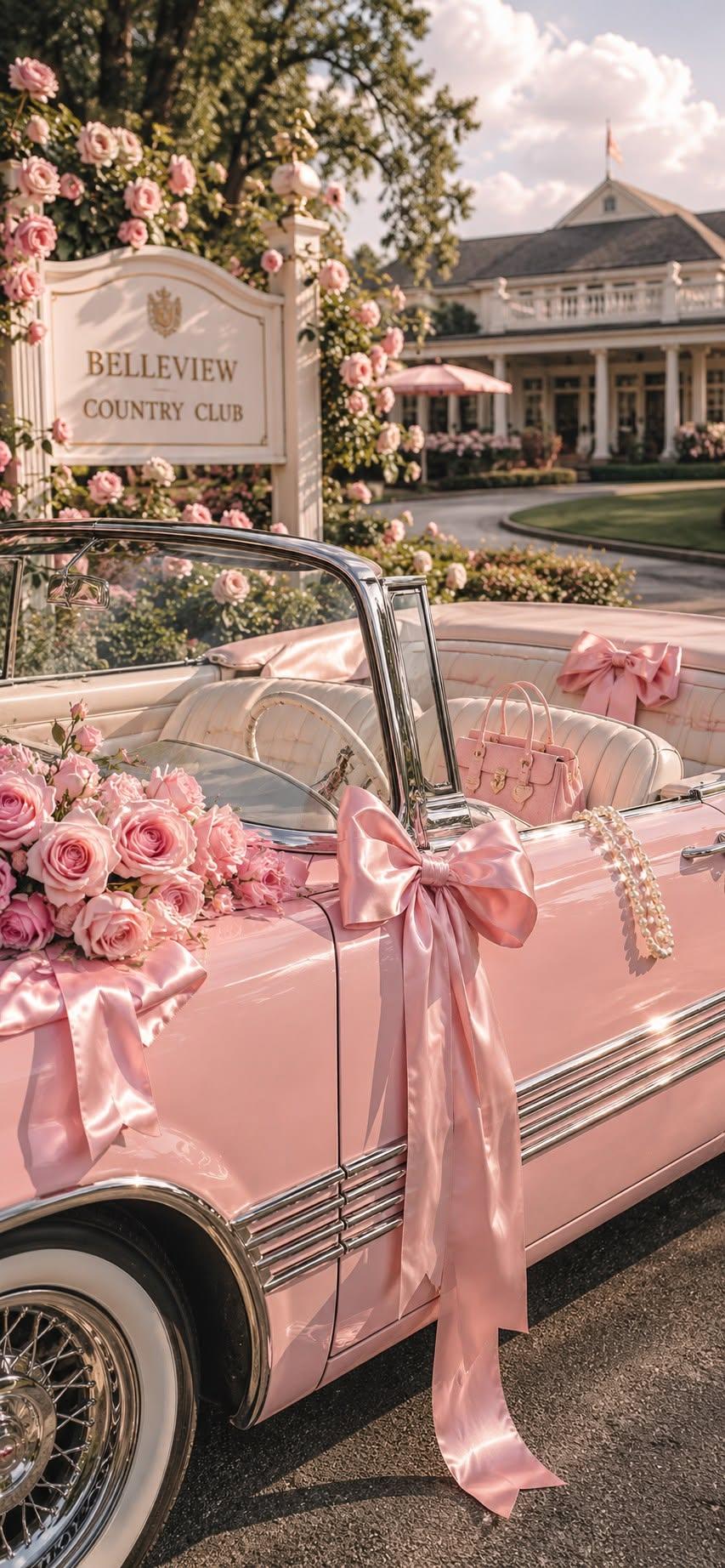 Pink Vintage Convertible Wallpaper
