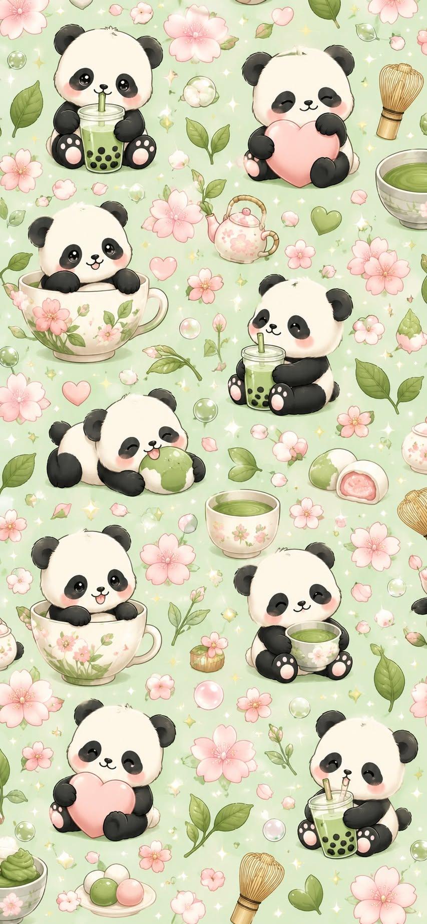 Matcha Panda Wallpaper
