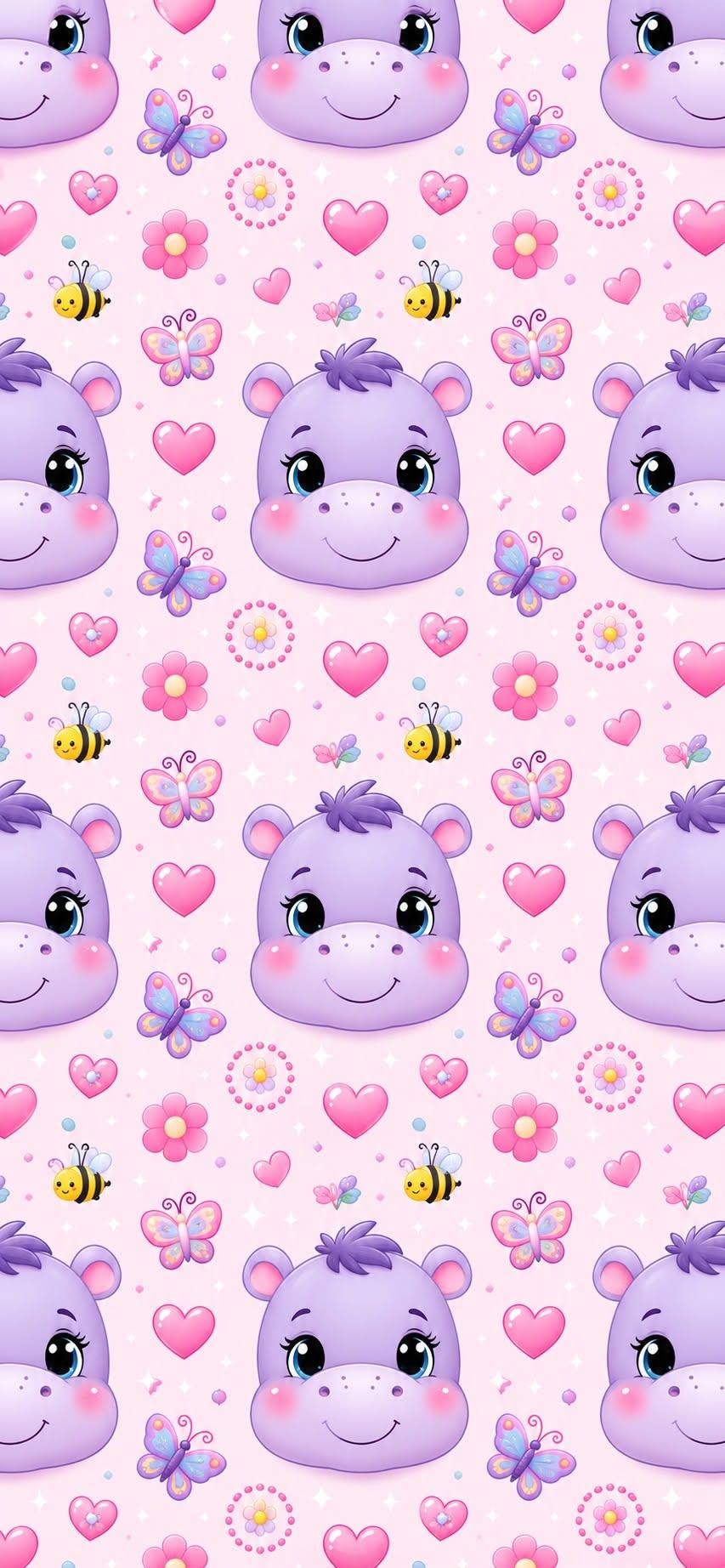 Cute Purple Hippo Wallpaper