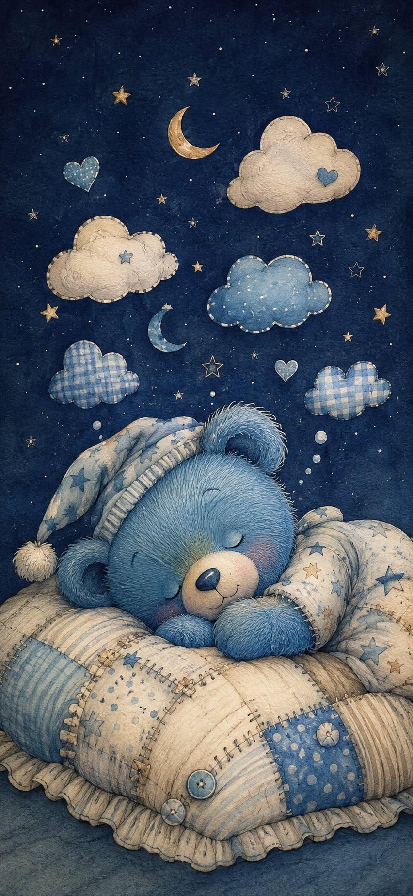 Cute Sleeping Bear Wallpaper