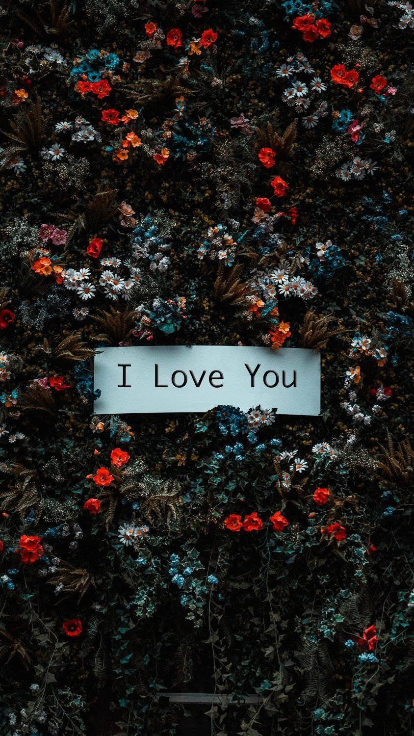 I Love You Floral Wallpaper