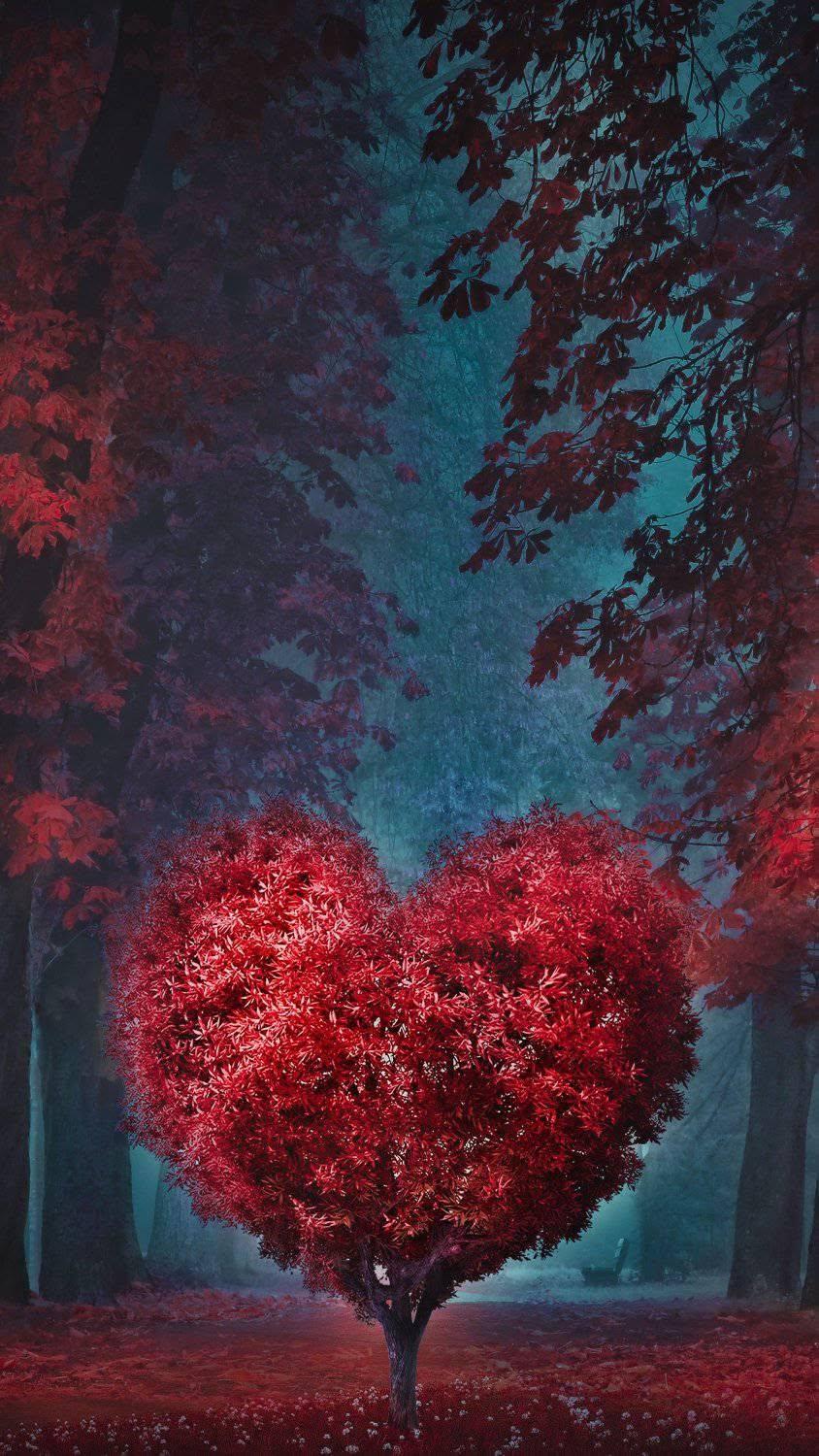 Heart-Shaped Tree Wallpaper
