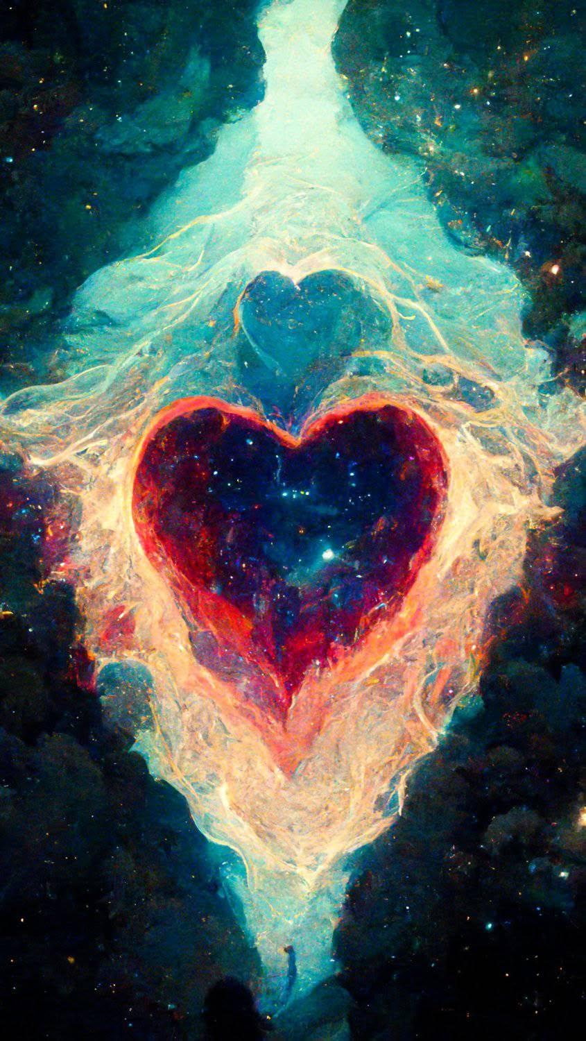 Cosmic Heart Nebula Wallpaper