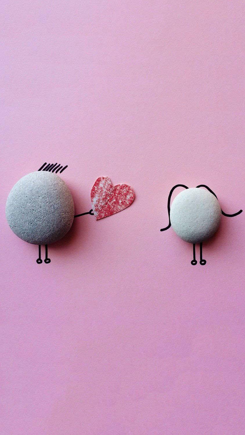 Cute Pebble Couple Wallpaper