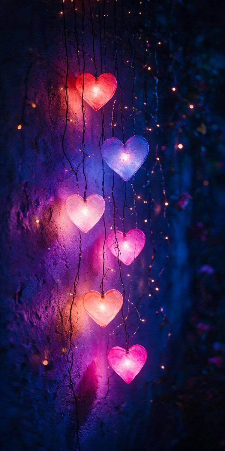 Glowing Heart Lights Wallpaper