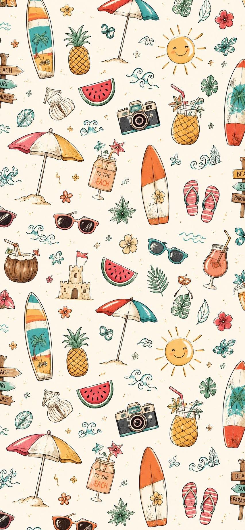 Cute Summer Beach Wallpaper