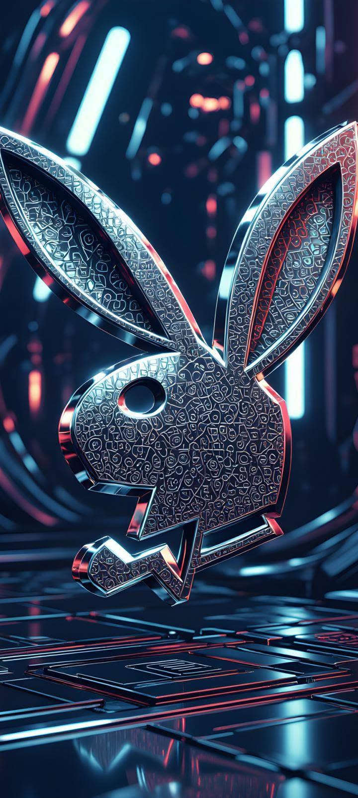 Metallic Bunny Silhouette Wallpaper