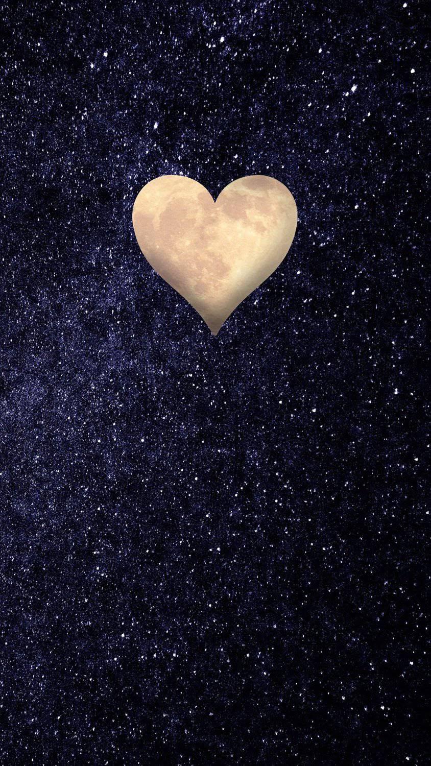 Heart-Shaped Moon Wallpaper
